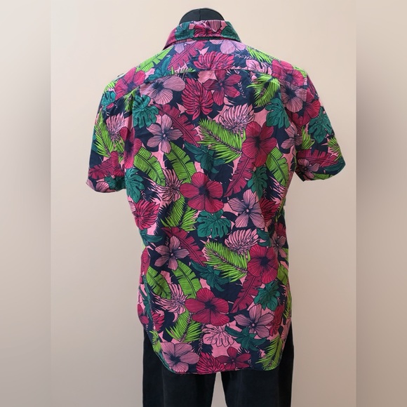 Bonobos Tropical Floral Men's Shirt - Pink, Green, Blue - Picture 3 of 3